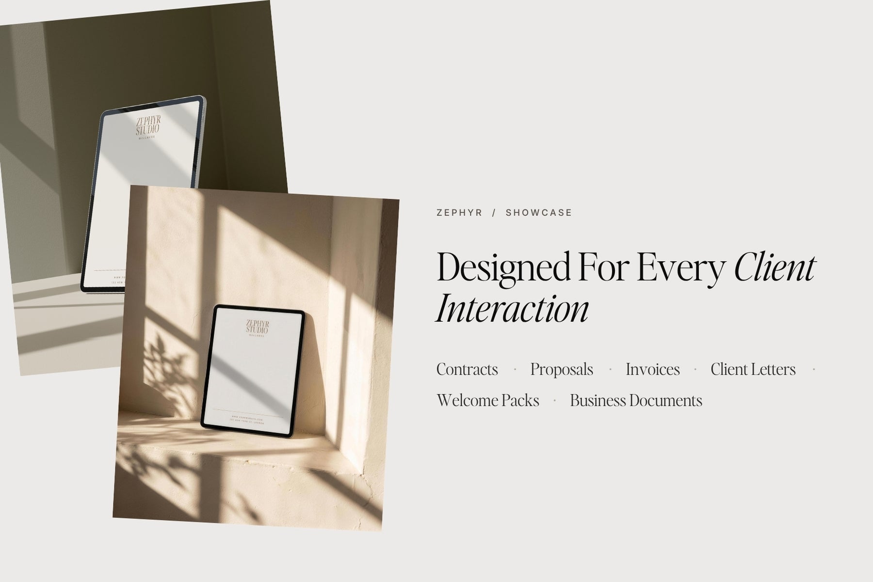 Designed for every client interaction — Zephyr letterhead