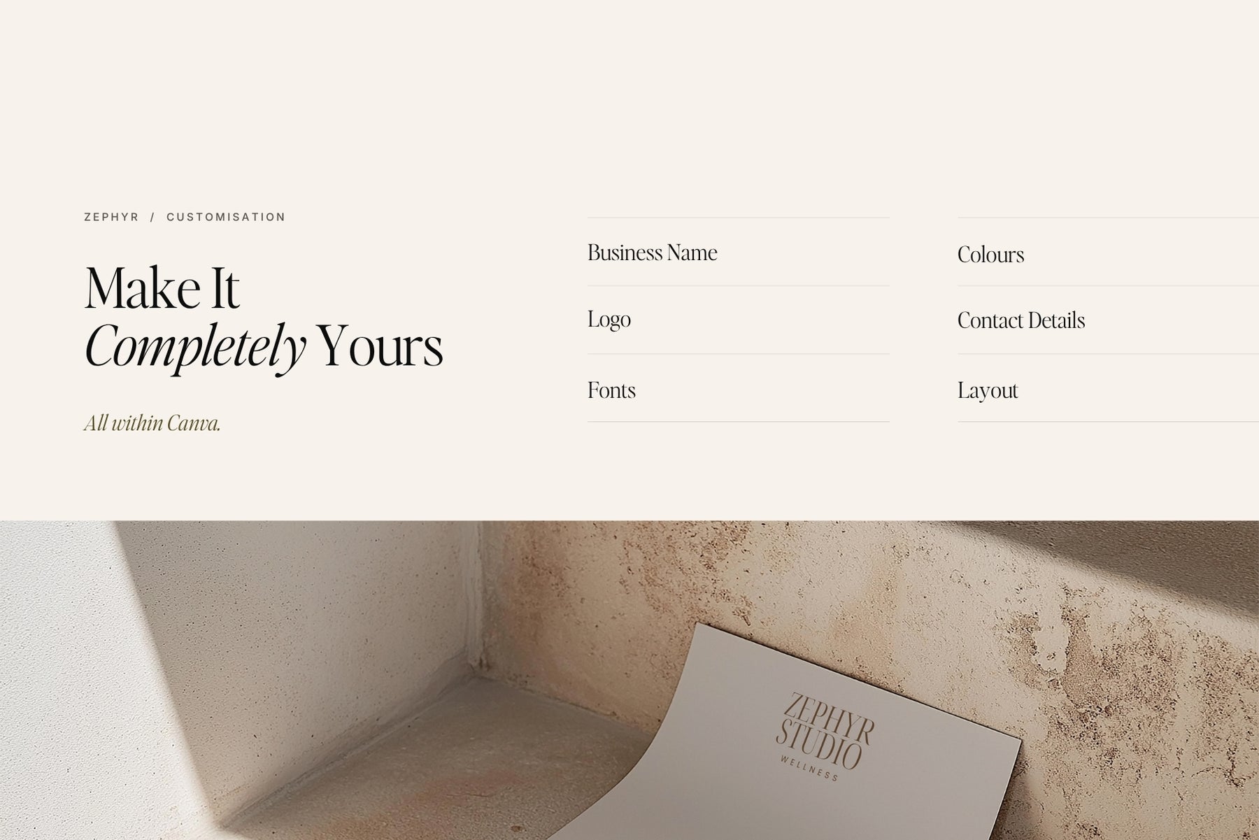 Make it completely yours — customise the Zephyr letterhead in Canva