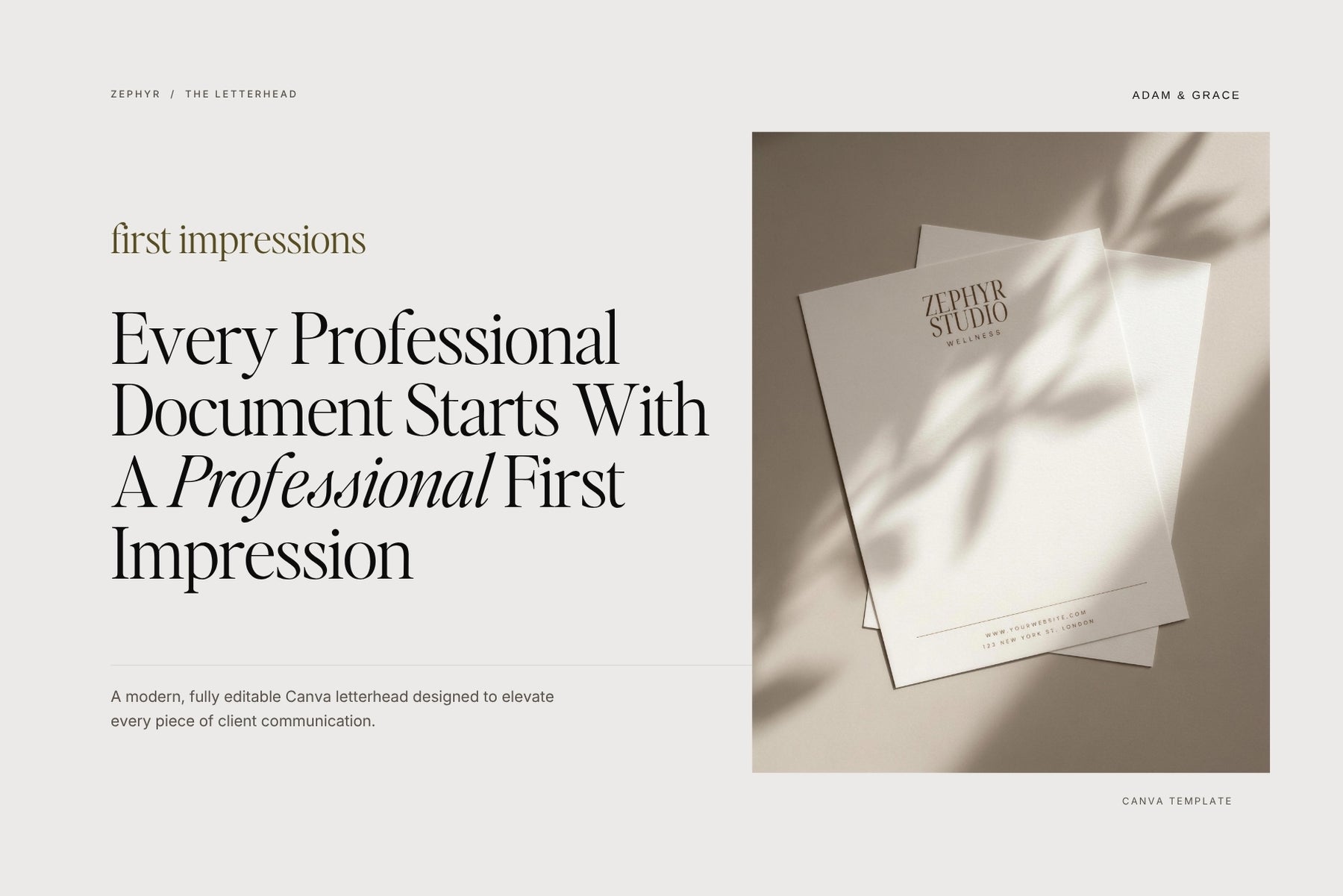 Every professional document starts with a professional first impression