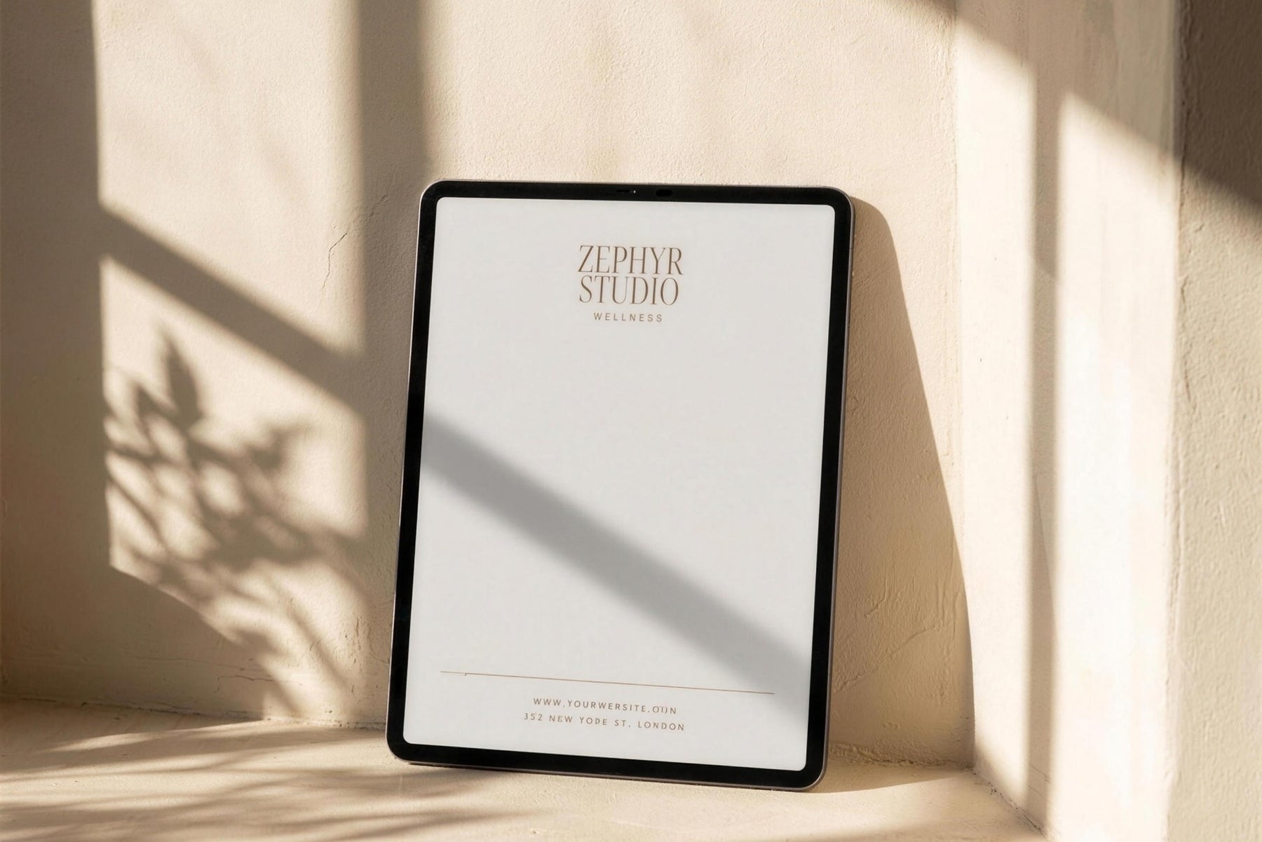 Zephyr letterhead displayed on a tablet