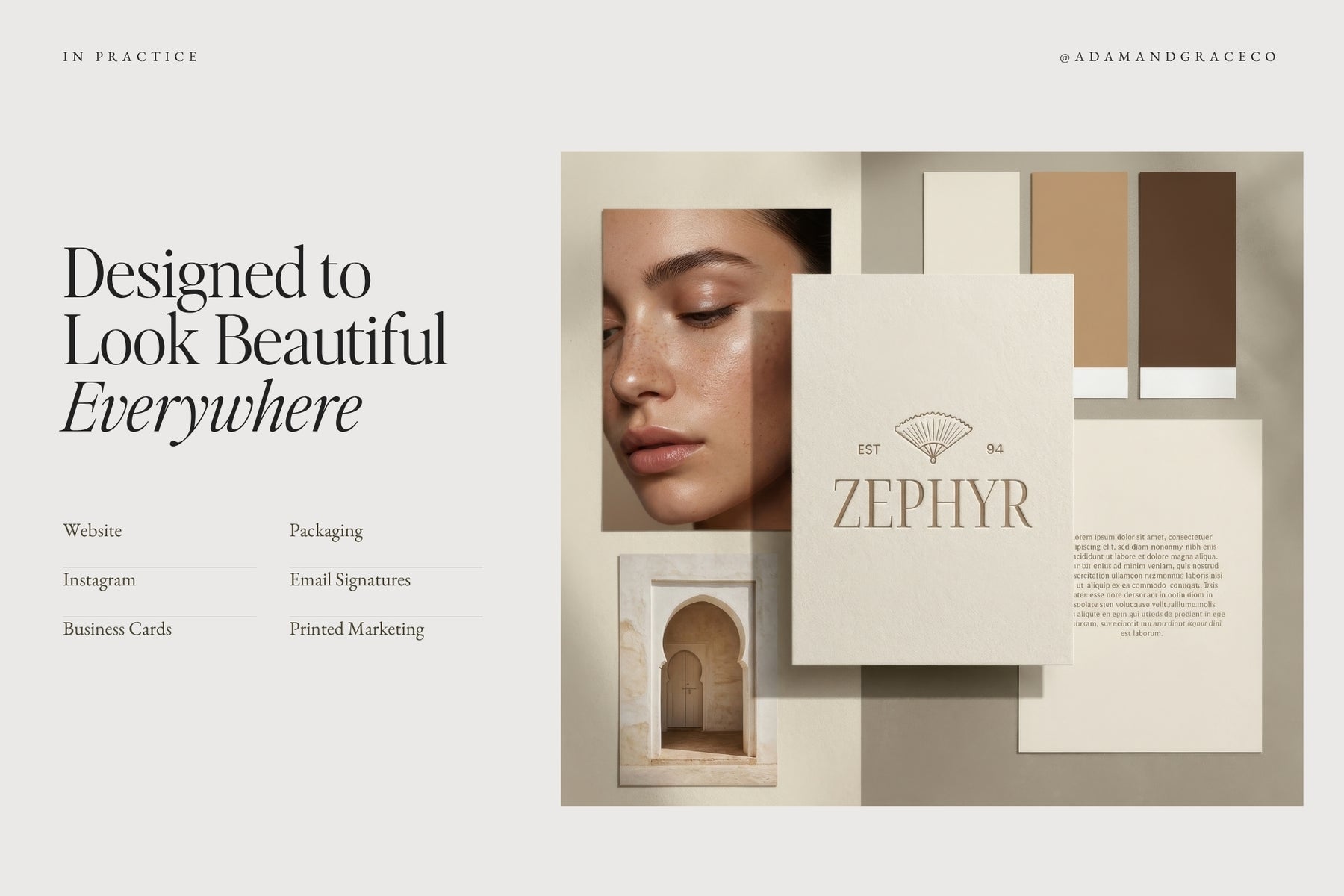 The Zephyr logo looking polished across branding and marketing materials