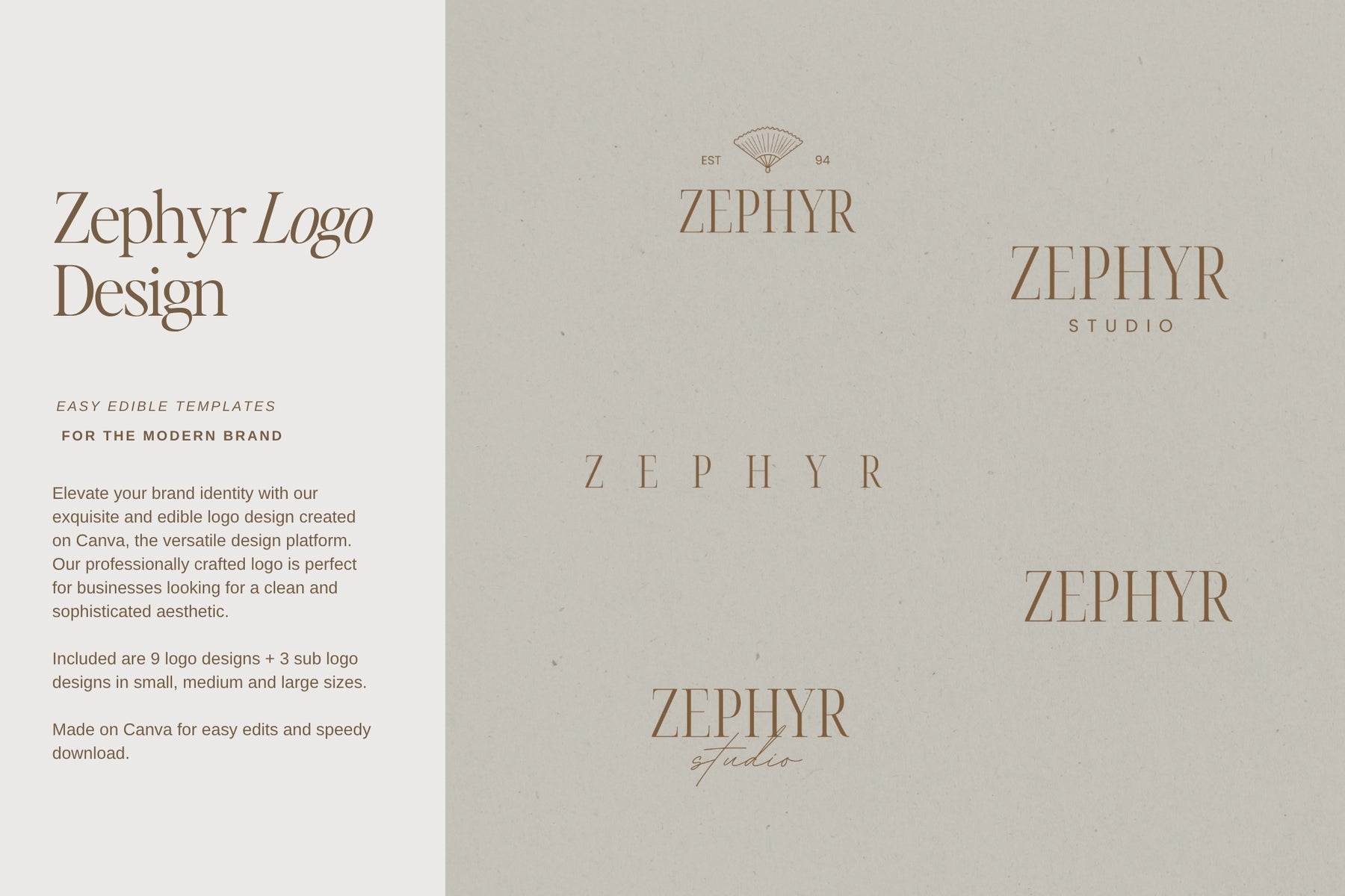 Customer review of the Zephyr editable Canva logo templates
