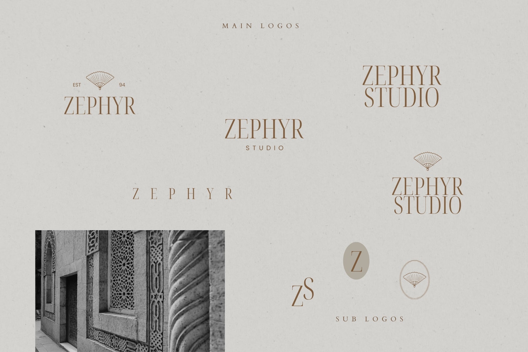 Modern, minimal Zephyr logo design editable in Canva