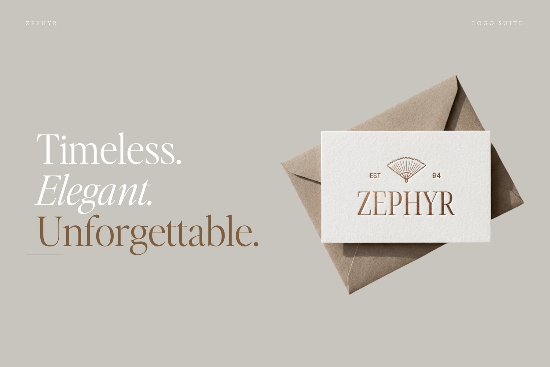 Timeless Zephyr logo design, fully editable in Canva