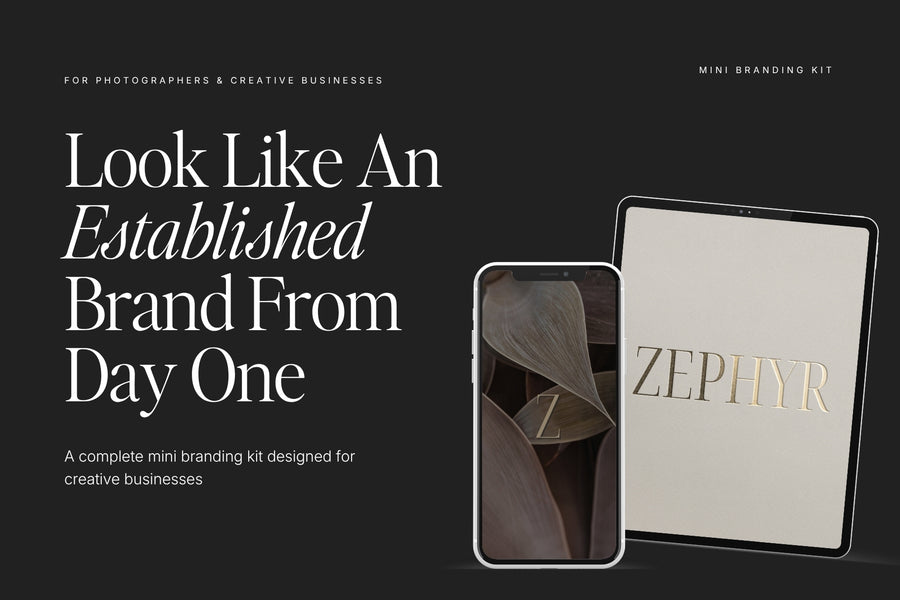 Look like an established brand from day one with the Zephyr Mini Brand Kit