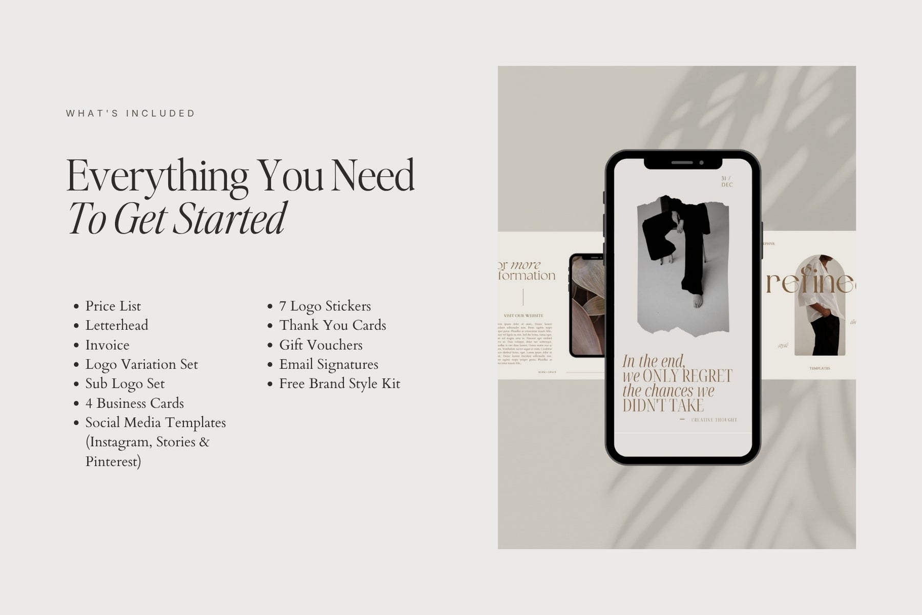 Everything you need to get started, shown with the Zephyr brand kit checklist