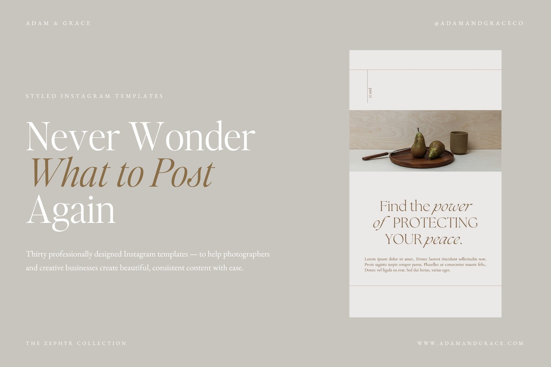 Zephyr social media templates for photographers and creatives
