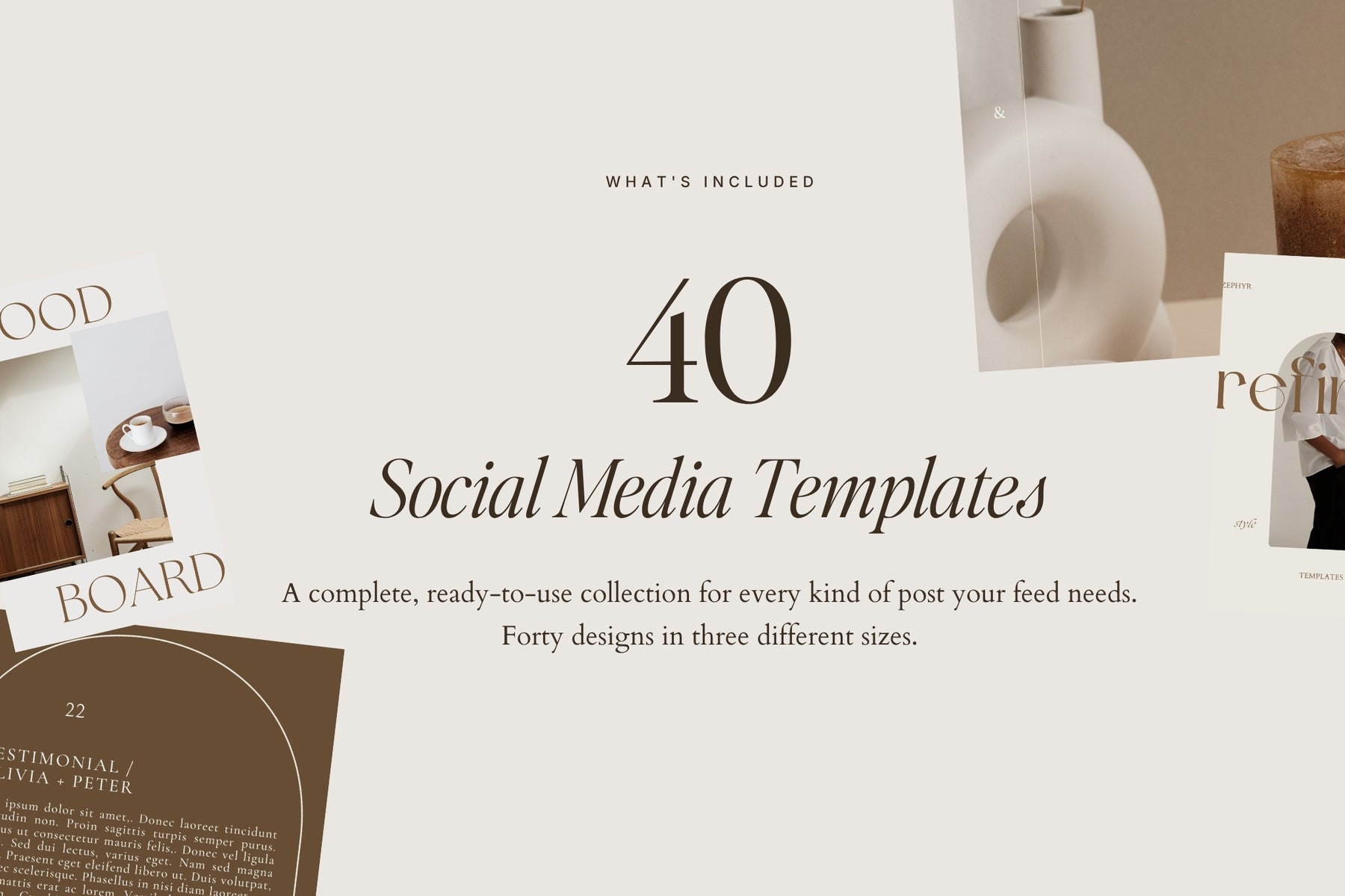 What's included: 40 editable social media templates